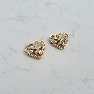 Gold Laced Hearts Earrings (G-idle Miyeon, IVE Yujin, Oh My Girl Seunghee, Arin, Hyojung Earrings)