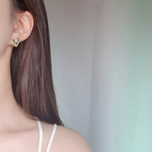 Gold Laced Hearts Earrings (G-idle Miyeon, IVE Yujin, Oh My Girl Seunghee, Arin, Hyojung Earrings)