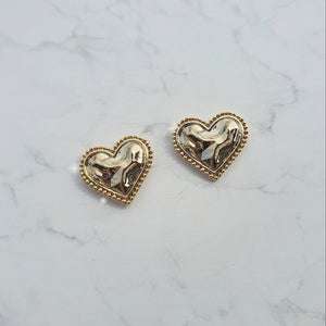 Gold Laced Hearts Earrings (G-idle Miyeon, IVE Yujin, Oh My Girl Seunghee, Arin, Hyojung Earrings)