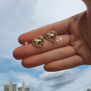 Gold Laced Hearts Earrings (G-idle Miyeon, IVE Yujin, Oh My Girl Seunghee, Arin, Hyojung Earrings)