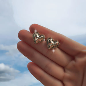 Gold Laced Hearts Earrings (G-idle Miyeon, IVE Yujin, Oh My Girl Seunghee, Arin, Hyojung Earrings)