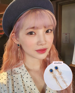 Diamond Petals Earrings - Navy ver. (fromis_9 Nakyung, Weki Meki Rina Earrings)