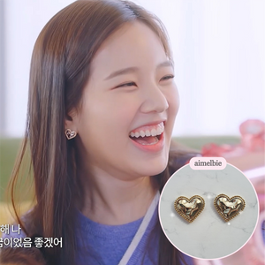 Gold Laced Hearts Earrings (G-idle Miyeon, IVE Yujin, Oh My Girl Seunghee, Arin, Hyojung Earrings)