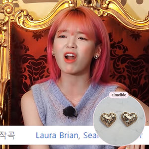 Gold Laced Hearts Earrings (G-idle Miyeon, IVE Yujin, Oh My Girl Seunghee, Arin, Hyojung Earrings)