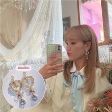 Load image into Gallery viewer, Fairy Hearts Earrings - Light Sapphire ver. (Cherrybullet Hyeyoon Earrings)