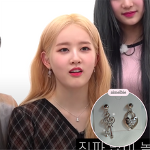 Load image into Gallery viewer, Silver Heart Key Earrings (STAYC Seeun, Sieun, Dreamcatcher Gahyun Earrings)
