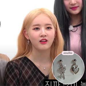Silver Heart Key Earrings (STAYC Seeun, Sieun, Dreamcatcher Gahyun Earrings)