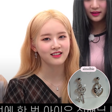 Load image into Gallery viewer, Silver Heart Key Earrings (STAYC Seeun, Sieun, Dreamcatcher Gahyun Earrings)