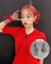 Load image into Gallery viewer, Silver Heart Key Earrings (STAYC Seeun, Sieun, Dreamcatcher Gahyun Earrings)