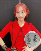 Load image into Gallery viewer, Silver Heart Key Earrings (STAYC Seeun, Sieun, Dreamcatcher Gahyun Earrings)