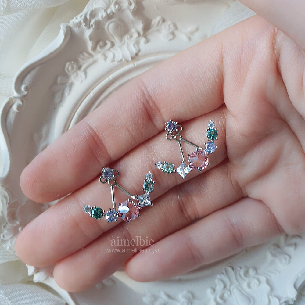 Pastel Jewel Arc Earrings