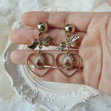 Load image into Gallery viewer, Vintage Teddy Bear Earrings - Heart Version