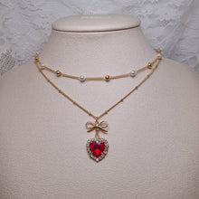 Load image into Gallery viewer, Red Heart Princess Layered Necklace