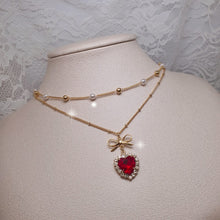 Load image into Gallery viewer, Red Heart Princess Layered Necklace