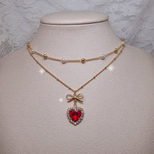 Load image into Gallery viewer, Red Heart Princess Layered Necklace