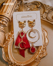 Load image into Gallery viewer, Melbie The Cat Series - Red Wizardry Earrings