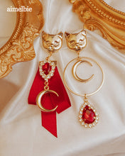 Load image into Gallery viewer, Melbie The Cat Series - Red Wizardry Earrings