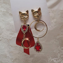 Load image into Gallery viewer, Melbie The Cat Series - Red Wizardry Earrings