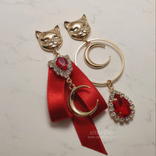 Load image into Gallery viewer, Melbie The Cat Series - Red Wizardry Earrings