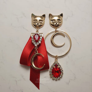 Melbie The Cat Series - Red Wizardry Earrings