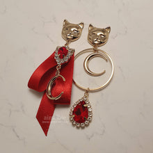 Load image into Gallery viewer, Melbie The Cat Series - Red Wizardry Earrings