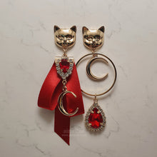 Load image into Gallery viewer, Melbie The Cat Series - Red Wizardry Earrings