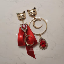 Load image into Gallery viewer, Melbie The Cat Series - Red Wizardry Earrings