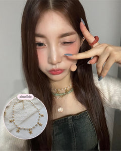 Starry Pearl Choker Necklace - Gold (Woo!ah! Minseo, Sora, Alice Chaejeong Necklace)