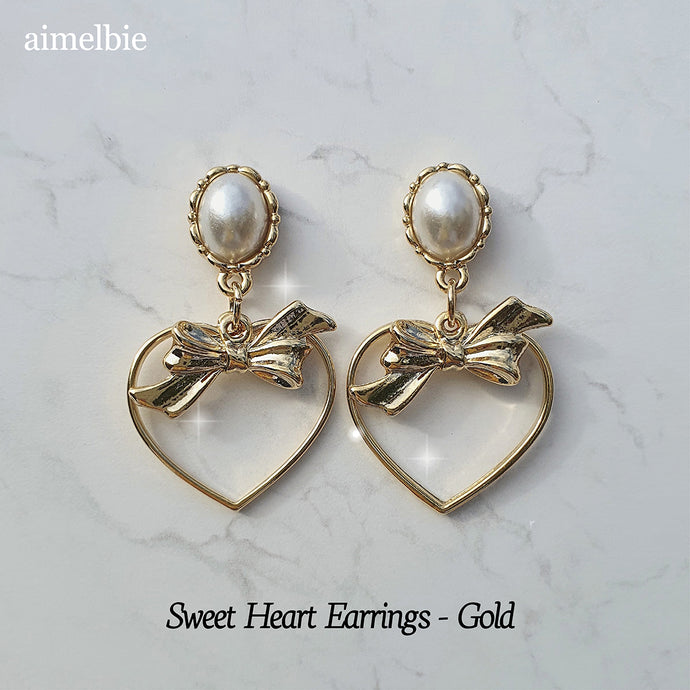 Sweet Heart Earrings - Gold ( STAYC Sieun, Gfriend Yerin Earrings)