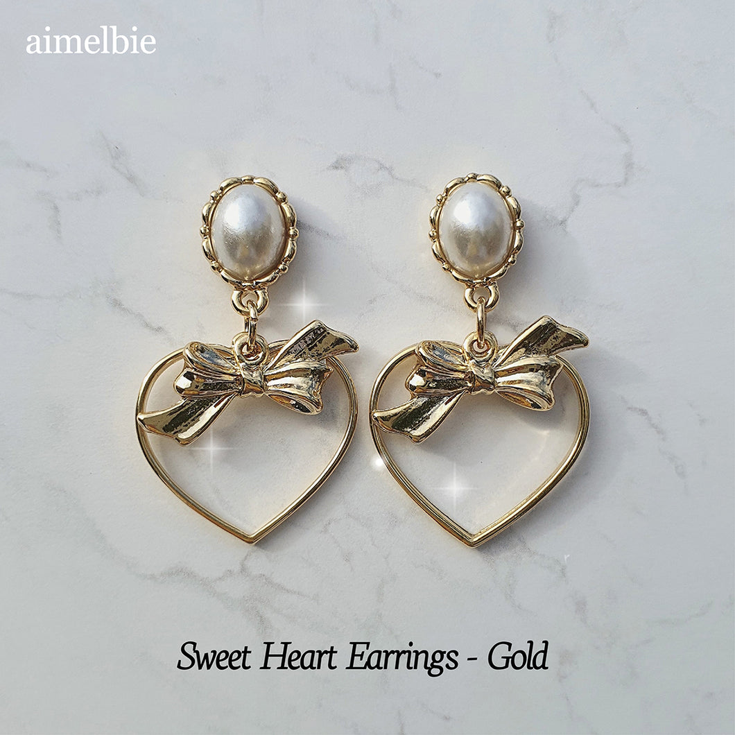 Sweet Heart Earrings - Gold ( STAYC Sieun, Gfriend Yerin Earrings)